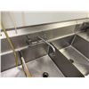 Image 5 : Metal 3-Basin Sink w/ Drainboards, Faucet 182"L x 28"W (contents not included)