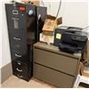 Image 1 : Qty 2 Metal Filing Cabinets: Vertical 4-Drawer & Lateral 2 Drawer, Misc Sizes  (contents not include