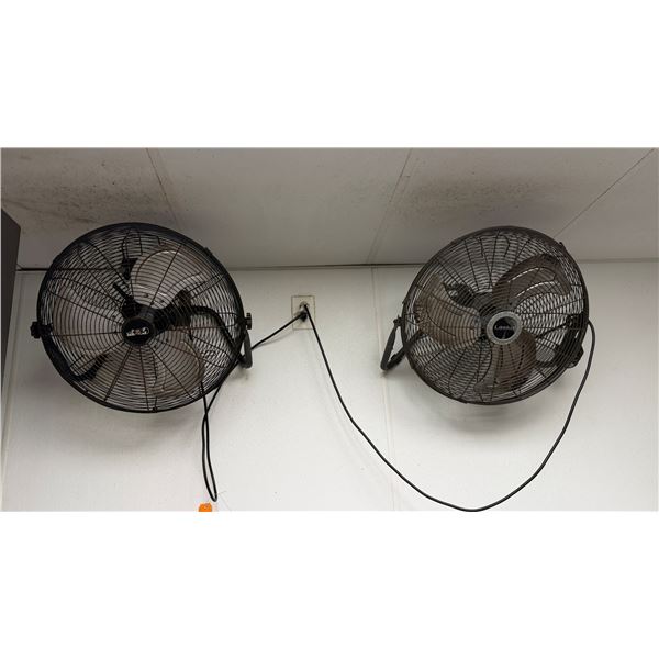 Qty 2 Lasko Power Zone Wall Mount Fans