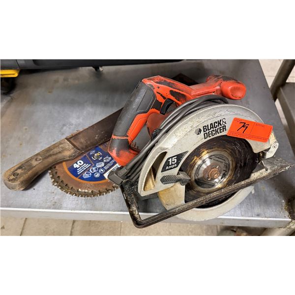 Black & Decker 15 Amps Circular Saw w/ Blade & Machete