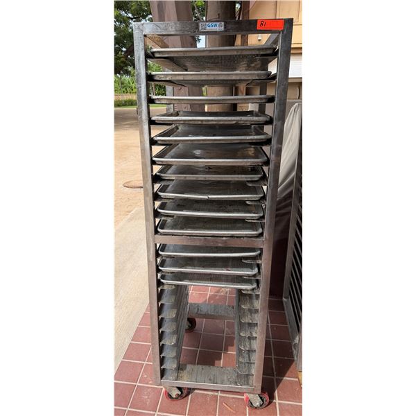 GSW Metal Mobile Pan Cooling Rack 18" x 24.5" x 71"H w/ Some Pans
