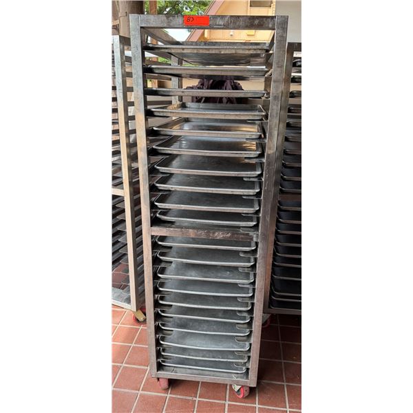Metal Mobile Pan Cooling Rack 21" x 24" x 71"H w/ Some Pans