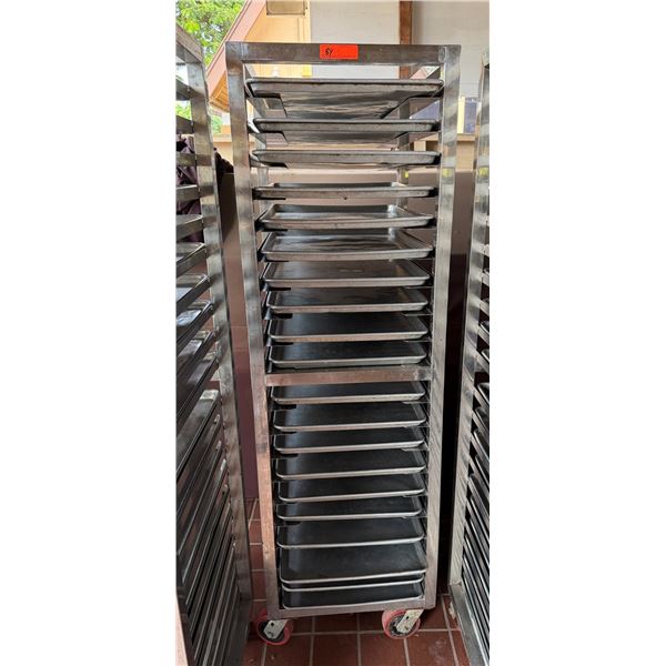 Metal Mobile Pan Cooling Rack 21" x 24" x 71"H w/ Some Pans