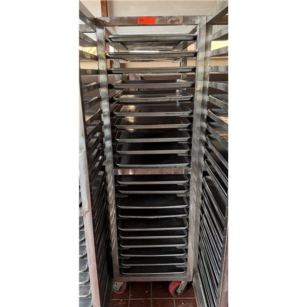 Metal Mobile Pan Cooling Rack 21" x 24" x 71"H w/ Some Pans