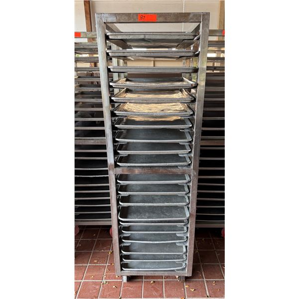 Metal Mobile Pan Cooling Rack 21" x 24" x 71"H w/ Some Pans