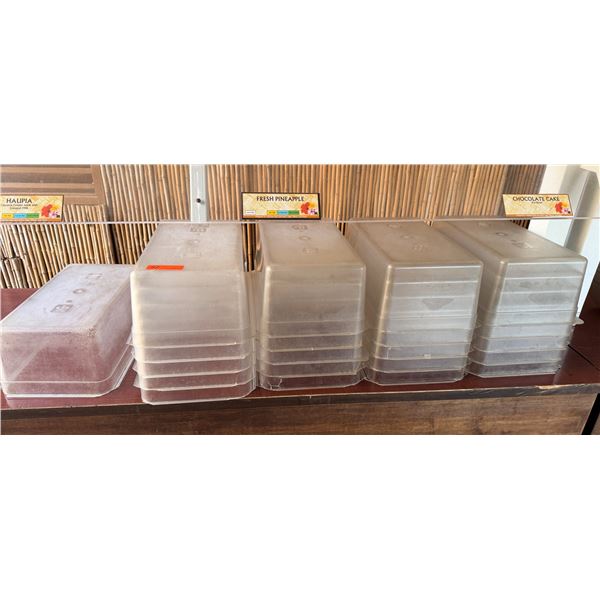 Multiple Rectangular Plastic Food Storage Bins 13" x 21" x 8"H