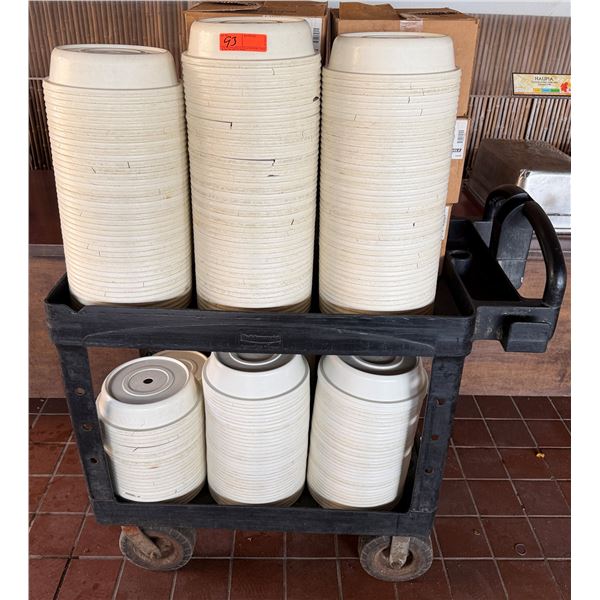 Multiple Carlisle Plate Covers on Utility Cart