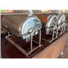 Image 1 : Qty 3 Metal Chafing Dishes on Stands 21"L