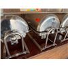 Image 3 : Qty 3 Metal Chafing Dishes on Stands 21"L