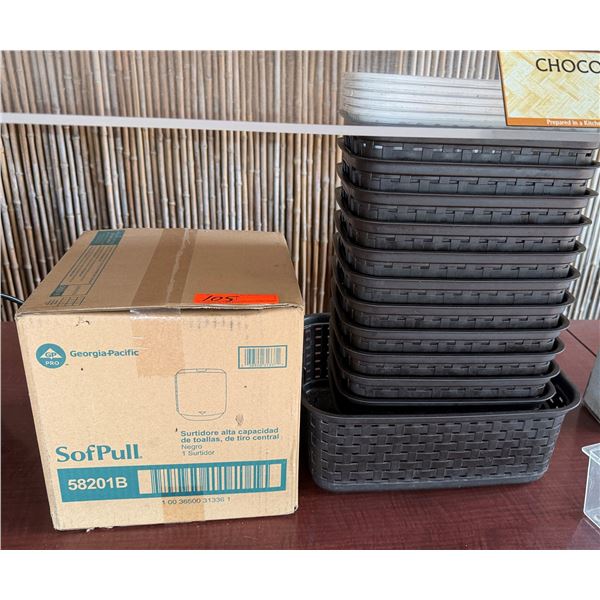 Georgia Pacific SofPull 58201B Hand Towel Dispenser w/ Multiple Plastic Baskets, Misc Sizes