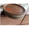 Image 9 : Multiple Round & Metal Trays w/ White Plastic Measuring Buckets