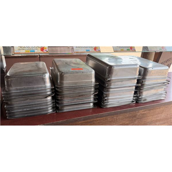 Multiple Rectangular Metal Food Storage Bins 21" x 13" x 3.5"H