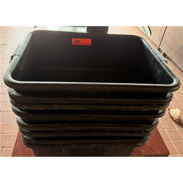Qty Approx. 6 Plastic Bus Tubs 20" x 15" x 7"H