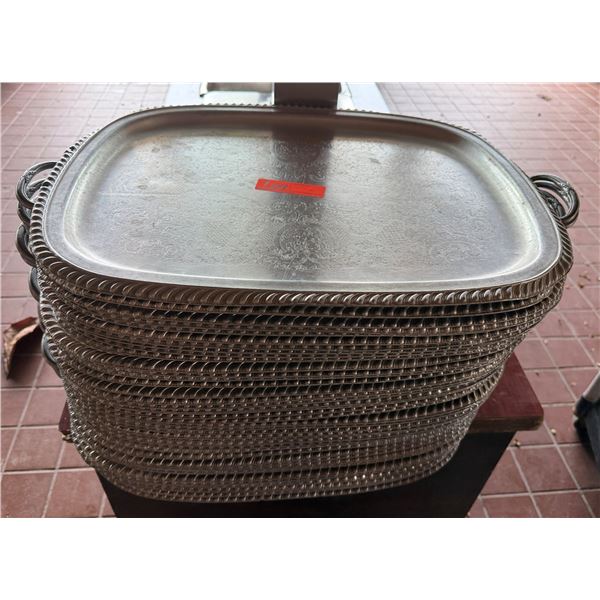 Multiple Metal Trays w/ Ribbed Edges & Handles 24" x 18"