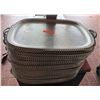 Image 1 : Multiple Metal Trays w/ Ribbed Edges & Handles 24" x 18"
