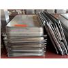 Image 1 : Multiple Rectangular Metal Food Storage Bins 21" x 12" x 3"H w/ Some Lids