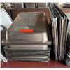 Image 1 : Multiple Rectangular Metal Food Storage Bins 21" x 12" x 3"H w/ Some Lids