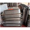 Image 1 : Multiple Rectangular Metal Food Storage Bins 21" x 12" x 3"H w/ Some Lids
