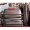 Image 1 : Multiple Rectangular Metal Food Storage Bins 21" x 12" x 3"H w/ Some Lids
