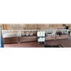 Image 1 : Qty 4 Mobile Buffet or Condiment Bar Sections w/ Clear Sneeze Guard 96" x 30" x 30"H each (contents 