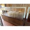 Image 2 : Qty 4 Mobile Buffet or Condiment Bar Sections w/ Clear Sneeze Guard 96" x 30" x 30"H each (contents 
