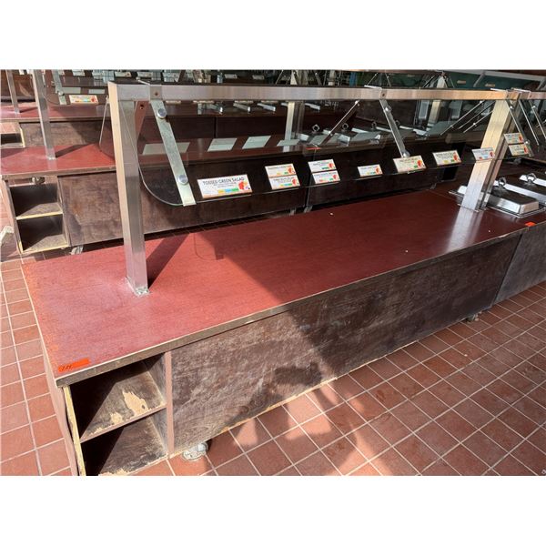 Mobile Buffet or Condiment Bar Section w/ Clear Sneeze Guard