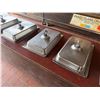 Image 5 : Qty 2 Mobile Buffet or Condiment Bar Sections w/ Clear Sneeze Guard & Some Pans