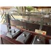 Image 6 : Qty 2 Mobile Buffet or Condiment Bar Sections w/ Clear Sneeze Guard & Some Pans