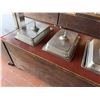 Image 7 : Qty 2 Mobile Buffet or Condiment Bar Sections w/ Clear Sneeze Guard & Some Pans