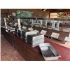 Image 13 : Qty 2 Mobile Buffet or Condiment Bar Sections w/ Sneeze Guard & Some Pans (contents not included)