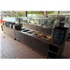 Image 1 : Qty 2 Mobile Buffet or Condiment Bar Sections w/ Clear Sneeze Guard (contents not included)