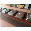 Image 3 : Qty 2 Mobile Buffet or Condiment Bar Sections w/ Clear Sneeze Guard & Some Pans (contents not includ