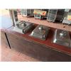 Image 5 : Qty 2 Mobile Buffet or Condiment Bar Sections w/ Clear Sneeze Guard & Some Pans (contents not includ