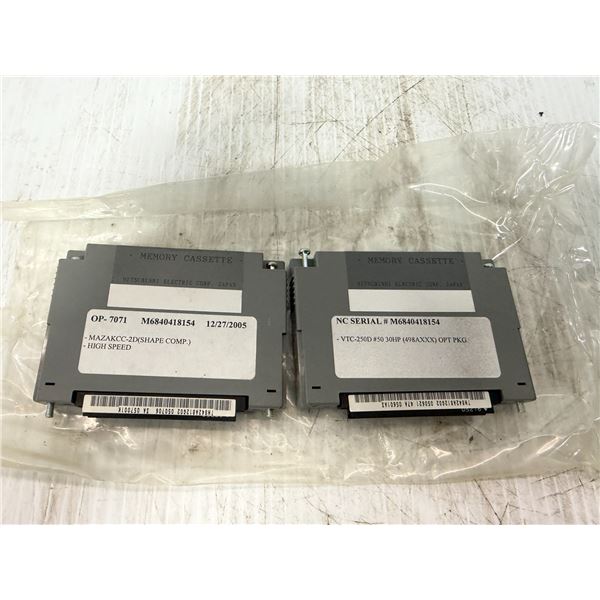 Lot of (2) Mitsubishi Memory Cassettes #MAZAKCC-2D & VTC-250D #50 30 HP