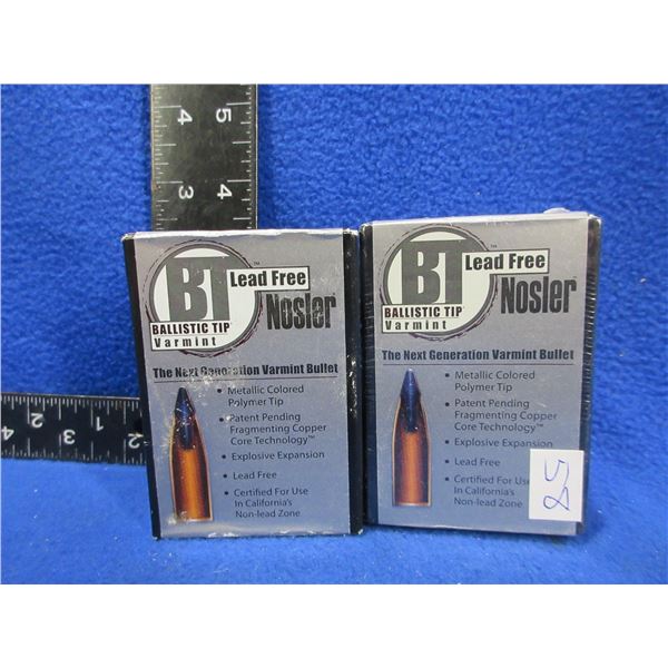 20 Cal. .204" 32gr Spitzer Nosler Bullets - 2 Sealed Boxes of 100