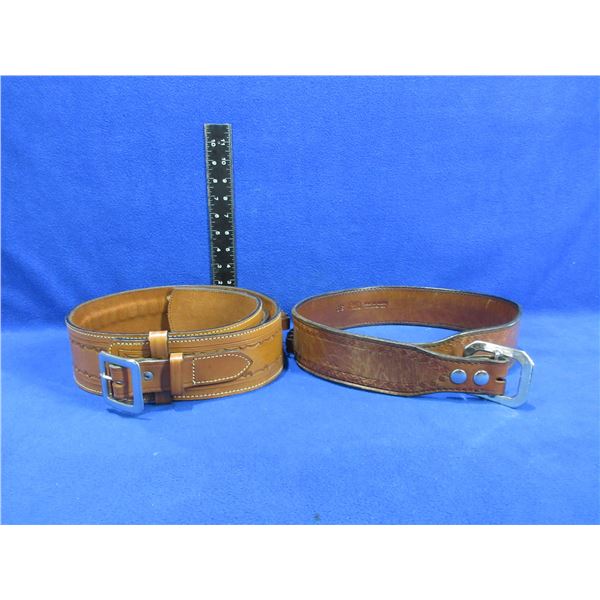 2 Leather Ammo Belts - Kirkpatrick Size 38, Bob Mernickles Size 39