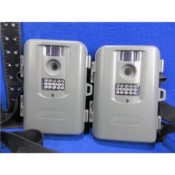 2 Simmons Trail Cameras with Tether Straps Model 199233C