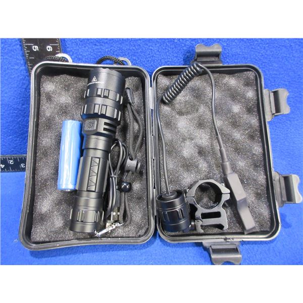 NEW - Rechargeable Tactical Flashlight in Storage Case