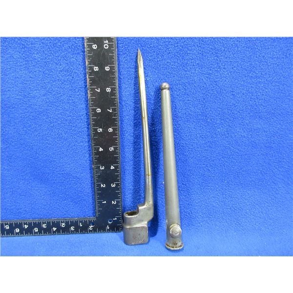 British Lee Enfield No. 4 Mk II Spike Bayonet with Metal Scabbard