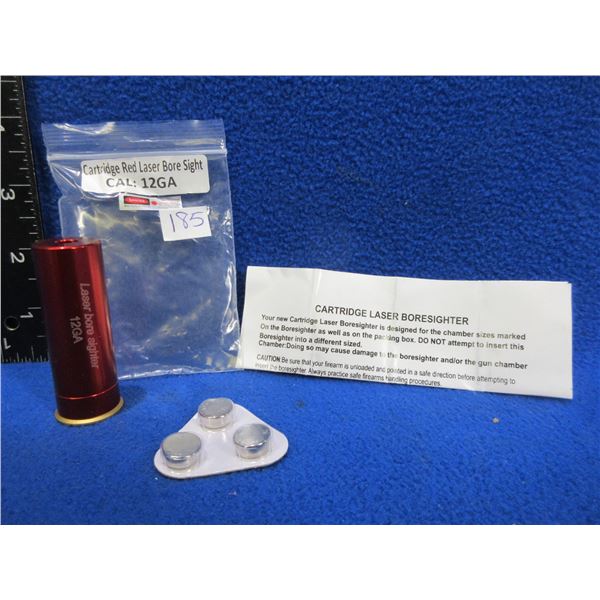 NEW - 12 Gauge Cartridge Red Laser Bore Sight with Batteries