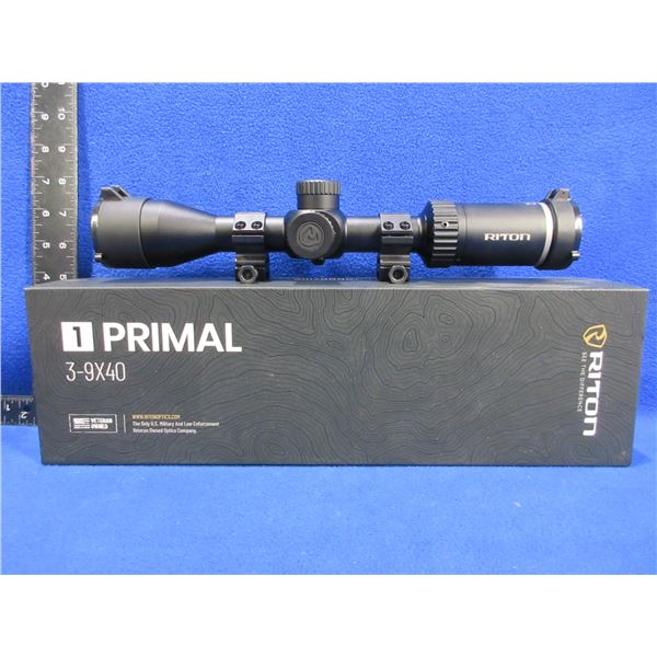 Riton 1 Primal 3-9x40 SFP MOA Scope - Appears Clear, RHR Reticle