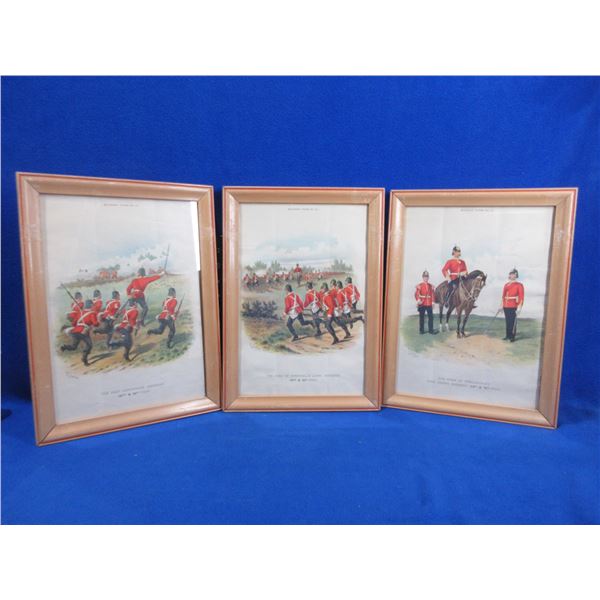 3 Vintage Military Prints - 11" x 15"