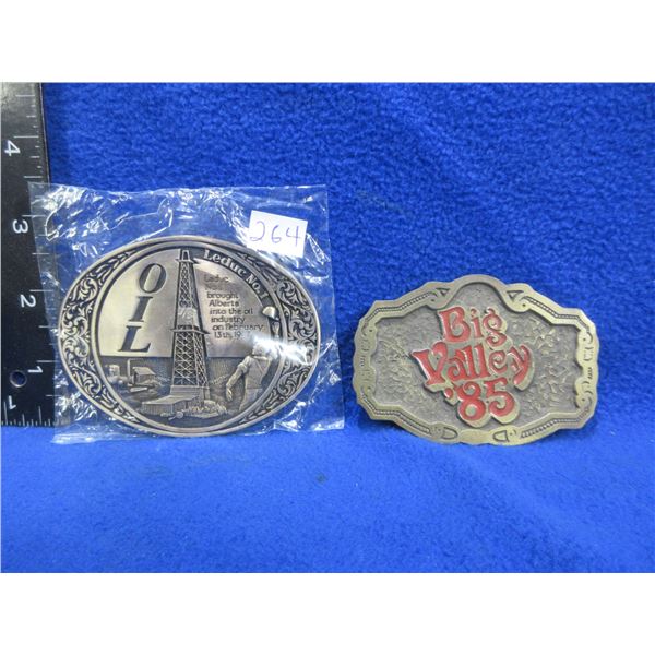 2 Belt Buckles - Big Valley '85 and Oil:Leduc No. 1 (# 254)