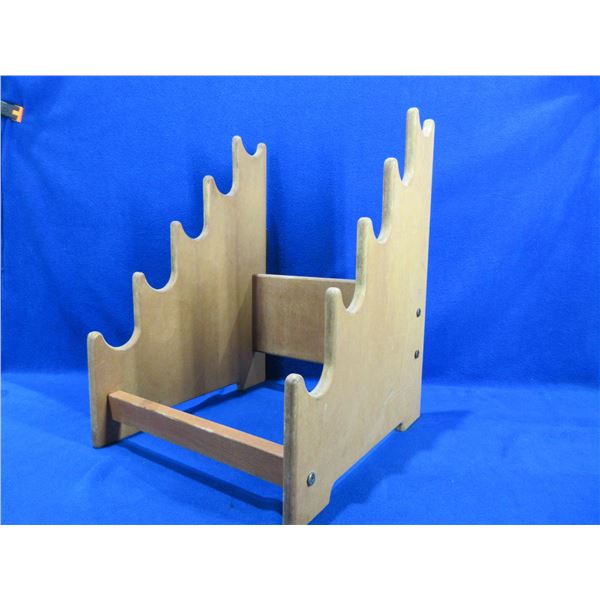 Wood 5 Gun Rack - Approx. 18 1/2" High x 13" Wide x 14 1/2" Deep