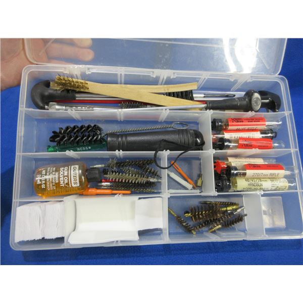 Lot of Misc. Gun Cleaning Supplies in Plano Compartment Case