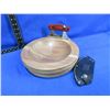 Image 1 : Custom Cutlery Ulu Knife with Sheath and Wood Chopping Bowl