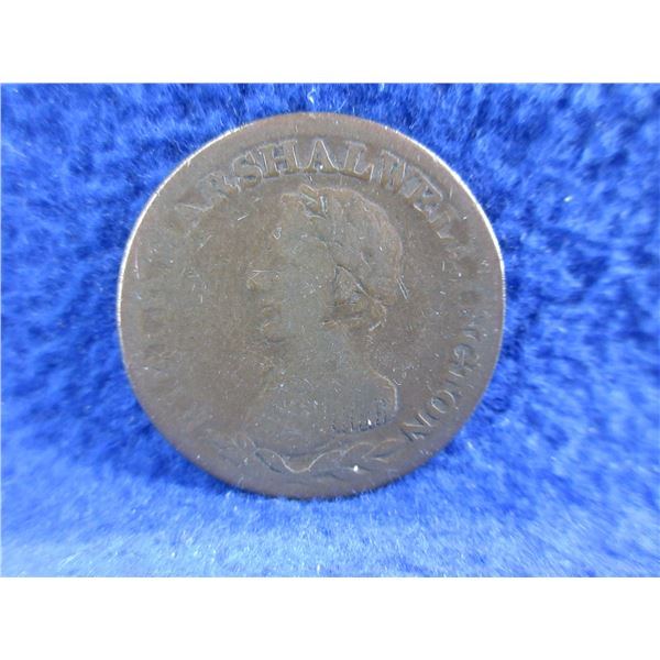 Field Marshal Wellington Copper 1/2 Penny Token Lower Canada