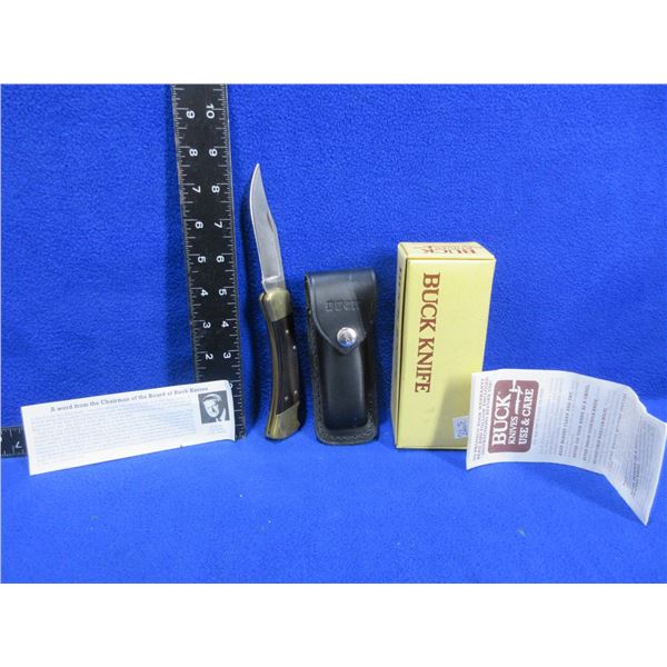 Buck Model 110 Folding Lock Blade Knife with Leather Sheath