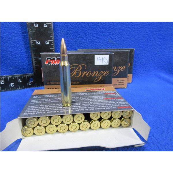 223 Rem. 55gr FMJ-BT PMC Bronze (Pick Up or Ship by UPS Only)