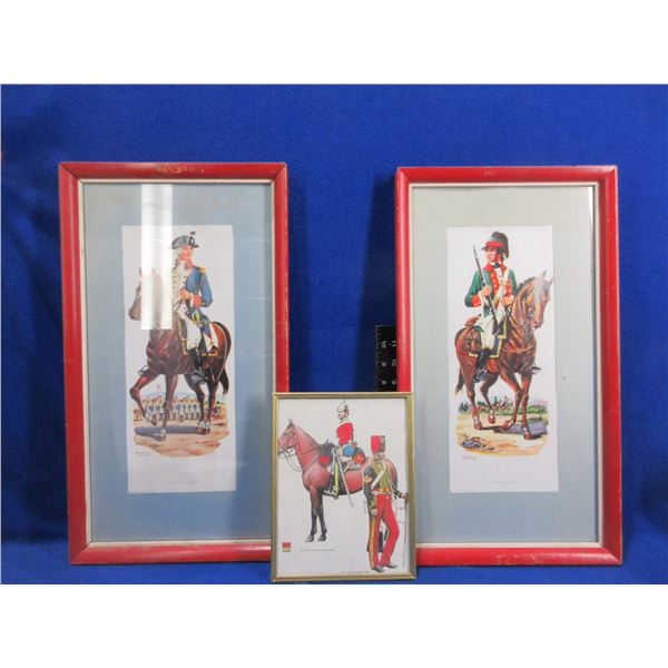 3 Military Prints - Captain of Dragoons, Colonel-Light Infantry, 5th Dragoon Guards